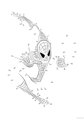 Раскраска по цифрам «Человек-паук» | распечатать