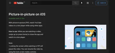 Подписчикам YouTube Premium на iPhone стал доступен режим Picture in  Picture (как включить)
