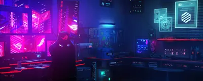 1200x480 twitch banner of a cyberpunk night cityscape looking up at the  neon lights raining on Craiyon