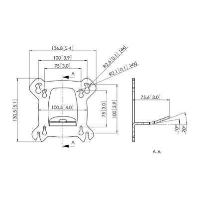 Buy PFI 3010 Адаптер VESA 75х75, 100х100 модульной крепежной системы  Connect-it, макс. нагрузка 30 кг | SNK-S | ProAV Distributor