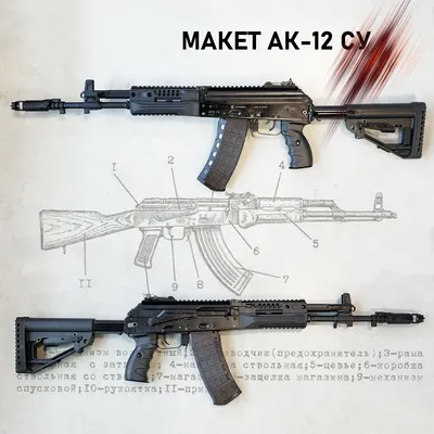 Купить постер (плакат) 5,45 мм Автомат Калашникова АК-74М для интерьера