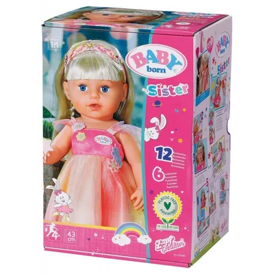 Кукла Baby Born Fantasy Sister 833148/Интерактивная кукла Беби Бон  Сестричка Блондинка 43 см / Baby Born Soft Touch Сестра единорога купить в  Москве | Доставка по России.