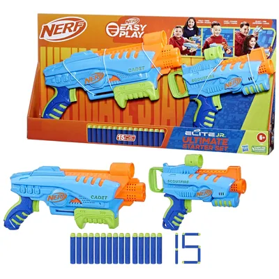 Игровой набор бластеров Elite junior Ultimate Starter NERF F6369, 15  дротиков | Купить в интернет-магазине Goodtoys