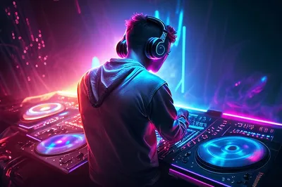 Cool DJ with headphones. Illustration AI Generative 24308318 Stock Photo at  Vecteezy