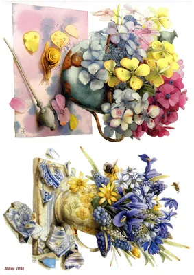 Текстура бумаги для декупажа, скрапбукинга, винтажные эфемерные цветы и  бабочки | Премиум Фото