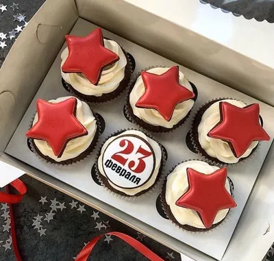 Капкейки на корпоратив 23 февраля — купить по цене 240 руб. | Интернет  магазин Promocake Москва