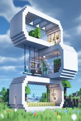 Дом-в стиле Хай-тек в Майнкрафт | Minecraft house plans, Easy minecraft  houses, Minecraft houses