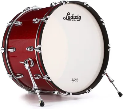 Ludwig Classic Maple Bass Drum - 14 x 24 inch - Red Sparkle | Sweetwater