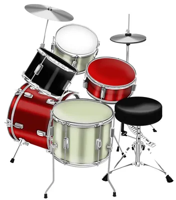 Drum Set Red On A White Background Фотография, картинки, изображения и  сток-фотография без роялти. Image 47647861