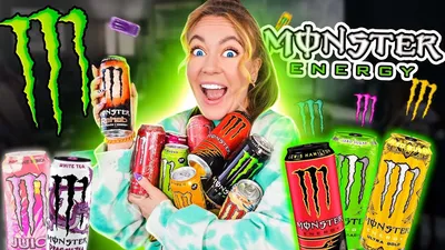 Пробую ВСЕ Вкусы ЭНЕРГЕТИКА MONSTER ENERGY! + смешала их ВСЕ! - YouTube