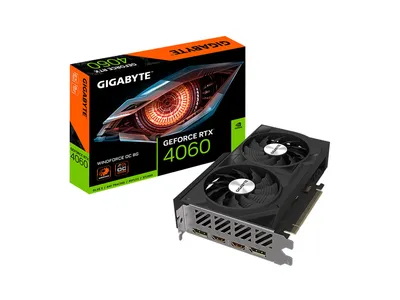 Amazon.com: GIGABYTE GeForce RTX 4060 WINDFORCE OC 8G Graphics Card, 2X  WINDFORCE Fans, 8GB 128-bit GDDR6, GV-N4060WF2OC-8GD Video Card :  Electronics