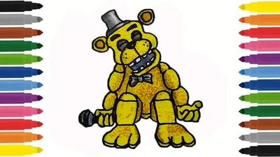 Как слепить Игнайт Голден Фредди TjOCR Туториал Ignited Golden Freddy from  clay Tutorial - YouTube