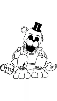 Как нарисовать Голден Фредди / Рисунок аниматроника Золотой Фредди / How to  draw Golden Freddy FNAF - YouTube