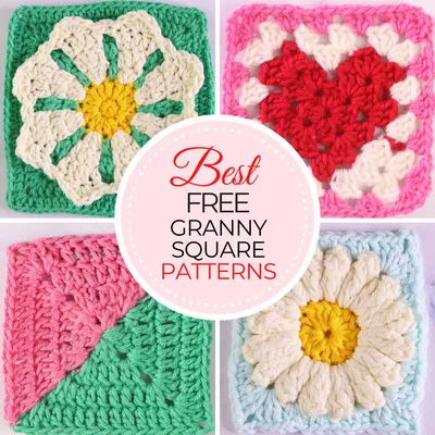 Crochet Granny Heart Square — Hooked by Robin