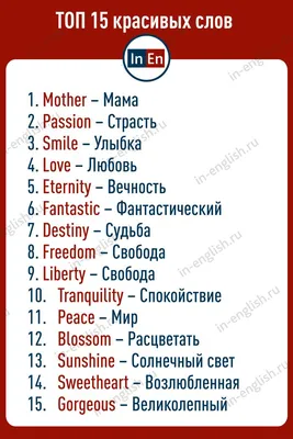 ТОП 15 красивых слов английского языка | Уроки письма, Учебные мемы,  Красивые слова