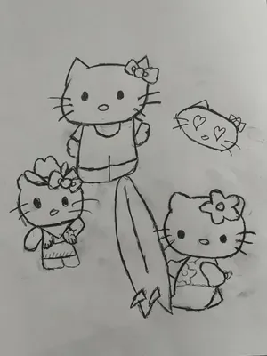 Premium Vector | Hello kitty line art vector