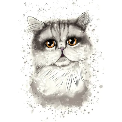 Кошка, нарисованная ребенком Иллюстрация штока - иллюстрации насчитывающей  холстина, картины: 256471735
