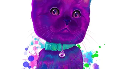 Картинки кошек нарисованные