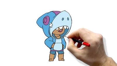 Amazing Leon the Shark drawing tutorial for kids! - How to draw Leon shark  from Brawl Stars - YouTube