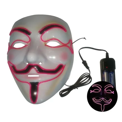 Светящаяся маска Гая Фокса Led Vendettam, Маска Анонимуса купить по низким  ценам в интернет-магазине Uzum (746387)