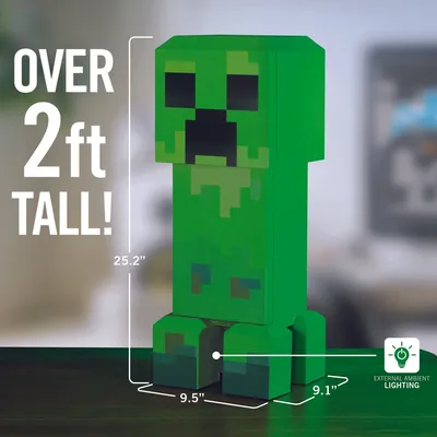 Minecraft Green Creeper Body 12 Can Mini Fridge 8L 2 Door Ambient Lighting  25.2\" H 9.5\" W 9.1\" D - Walmart.com