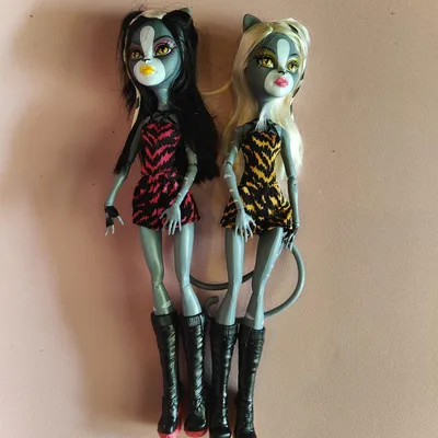 MONSTER HIGH Куклы Пурсефона и Мяулодия Базовые Школа Монстров Монстер Хай  / Purrsephone and Meowlody - «Веркошки. 8 тыс - за что? Мои эксперименты -  Мяулодия со стертой мордочкой и стриженой челкой.