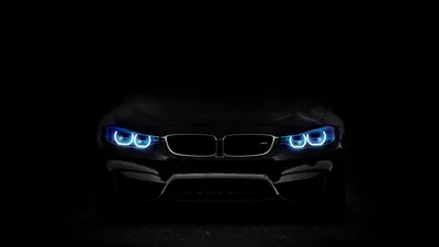 Обои bmw, фары, подсветка, автомобиль, темный картинки на рабочий стол,  фото скачать бесплатно