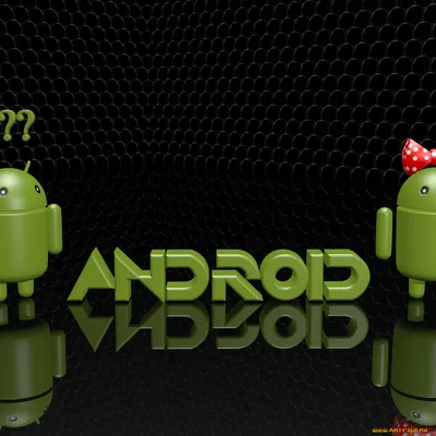 Обои android, brand, background, black на рабочий стол