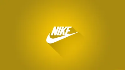 Обои Бренды Nike, обои для рабочего стола, фотографии бренды, nike, тень,  лого, жёлтый, фон, найк, спортивная, марка Обои для рабочего стола, скачать  обои картинки заставки на рабочий стол.