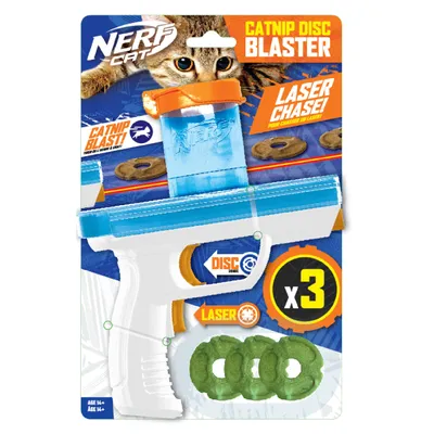 Nerf Catnip Disc Blaster Cat Toy, Small, Pack of 3 | Petco