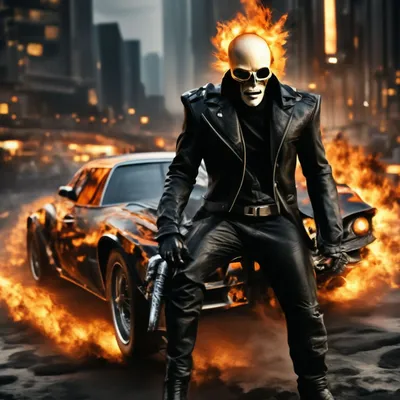 Аниме Фигурка Призрачный Гонщик Ghost Rider Marvel 23CM - купить с  доставкой по выгодным ценам в интернет-магазине OZON (1162484256)