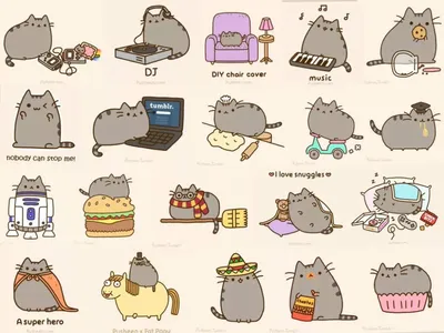 Вафельная картинка Коты Пушин (Pusheen) ᐈ Купить в Киеве | ZaPodarkom