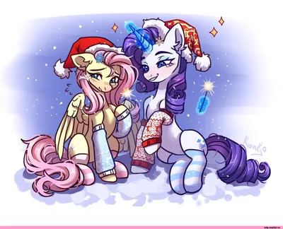 Here is some art of my other two favorite ponies, Fluttershy and Rarity (I  think, idk haven't really thought about the whole \"favorite pony\" thing  idk) as they have fun taking a