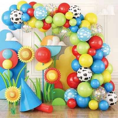 Коробка-сюрприз с воздушными шарами и цветами