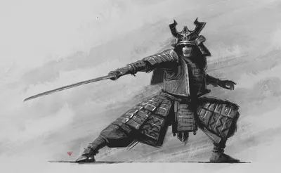 Огненный скелет самурай с катаной, …» — создано в Шедевруме