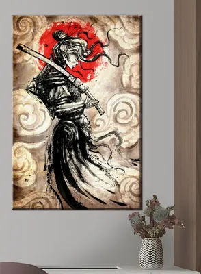 Девушка самурай с катаной.» — создано в Шедевруме
