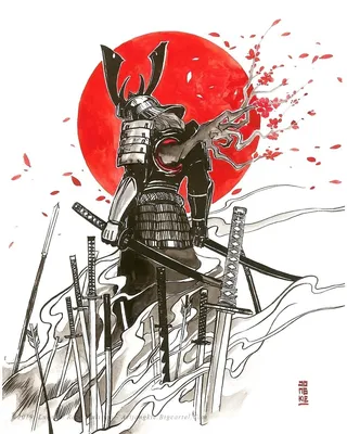самурай в бронированном кимоно с катаной Стоковое Изображение - изображение  насчитывающей японско, одно: 220541753