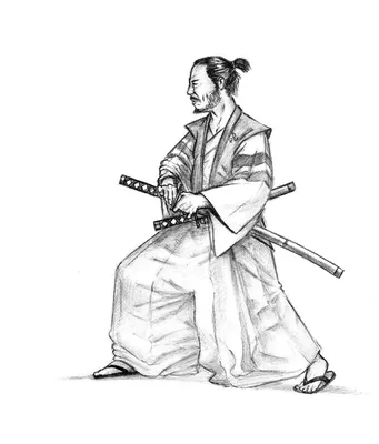 Картина в японском стиле Красивая девушка-самурай с катаной на плече №  s33060 в ART-holst.com.ua