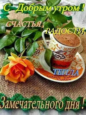 ДОБРОЕ УТРО! 🧡☀🌿🍒☕🍓🍀☀🧡 СЧАСТЬЯ, РАДОСТИ, ТЕПЛА! 💗 | Доброе утро,  Винтажные чашки, Открытки