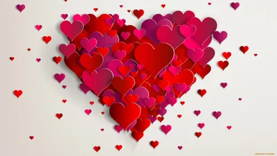 Обои Красные сердечки, картинки - Обои для рабочего стола Красные сердечки  фото из альбома: (любовь)