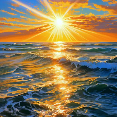 Солнечные лучи отражаются в море, …» — создано в Шедевруме