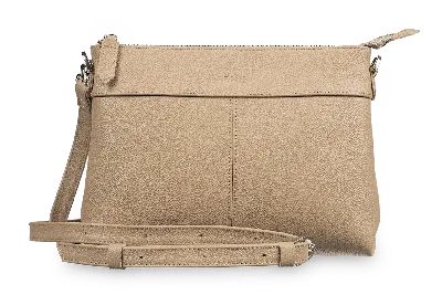 Бежевая женская сумка-клатч через плечо Breeze Beige из натуральной кожи от  российского бренда Верфь
