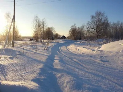 Файл:Зимняя дорога в деревне Засосенье.jpg — Википедия