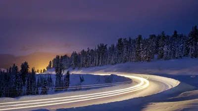 зимняя дорога ведущая к деревьям покрытым инеем, биэй, Хоккайдо, прямая  дорога в ясную погоду фон картинки и Фото для бесплатной загрузки