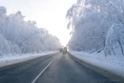 Зимняя дорога | Премиум Фото