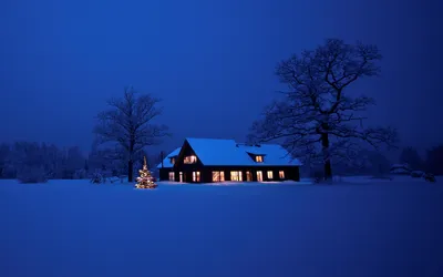 Дерево Xmas в высокогорной деревне снежной ночью зимы Иллюстрация штока -  иллюстрации насчитывающей коттедж, дом: 133708689