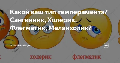 Четыре типа темперамента: холерик, флегматик, меланхолик, сангвиник» —  создано в Шедевруме