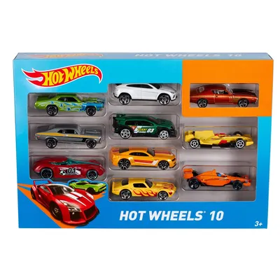 Подарочный набор Hot Wheels Базовые машинки (10 шт.) в ассортименте купить  по цене 2499 ₽ в интернет-магазине Детский мир