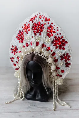 Blue Kokoshnik Traditional Russian Folk Costume Headdress. Elena Кокошник |  eBay