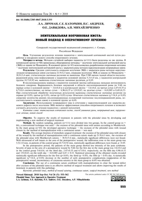 Эпителиальная копчиковая киста: новый подход к оперативному лечению – тема  научной статьи по клинической медицине читайте бесплатно текст  научно-исследовательской работы в электронной библиотеке КиберЛенинка